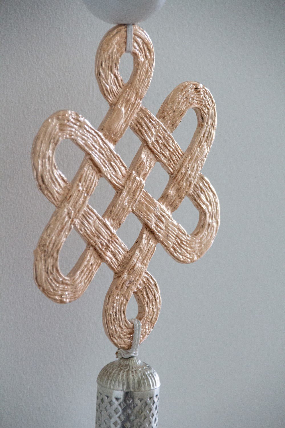 Wood Beads Wall Décor with Endless Love Metal Charm and Silk Tassel - Stylish Luck Home Decor | Hamsa \ Hand Of Fatima | Good Luck Gifts